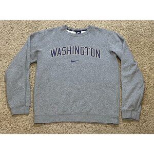 Washington Huskies Women's Nike Gray Fleece Crewneck Sweatshirt Size Small EUC